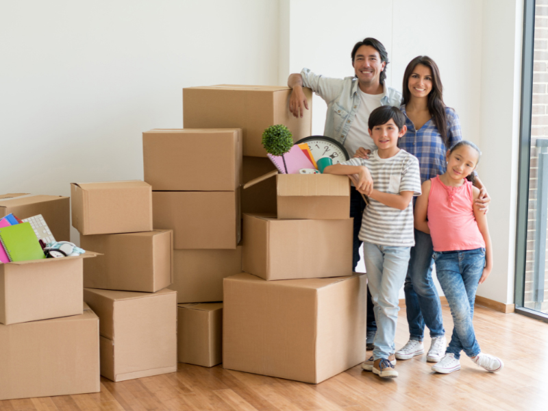 family moving house and stress-free